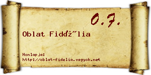 Oblat Fidélia névjegykártya